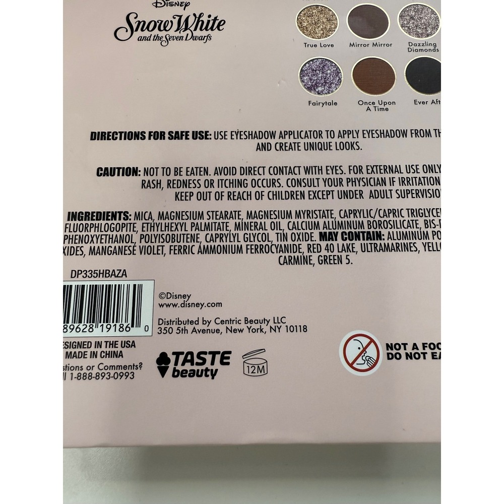 Disney Snow White Eyeshadow Palette Taste Beauty 12 Shades Mirror NIB - Picture 6 of 7
